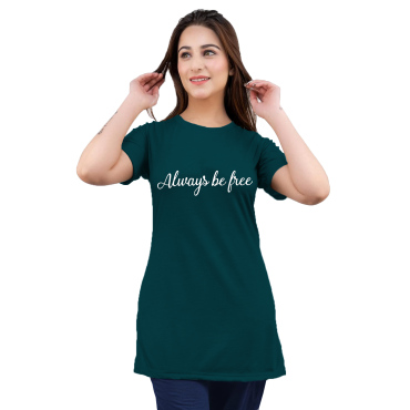 LADIES SLOGAN LONG T-SHIRTS