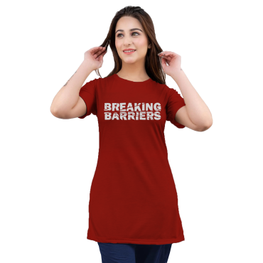 LADIES SLOGAN LONG T-SHIRTS