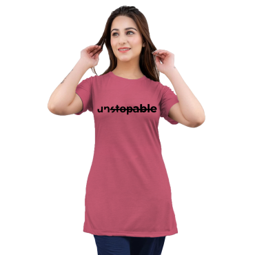 LADIES SLOGAN LONG T-SHIRTS