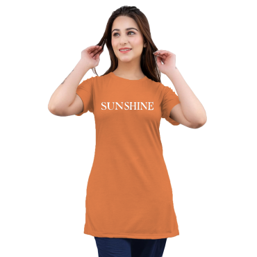 LADIES SLOGAN LONG T-SHIRTS