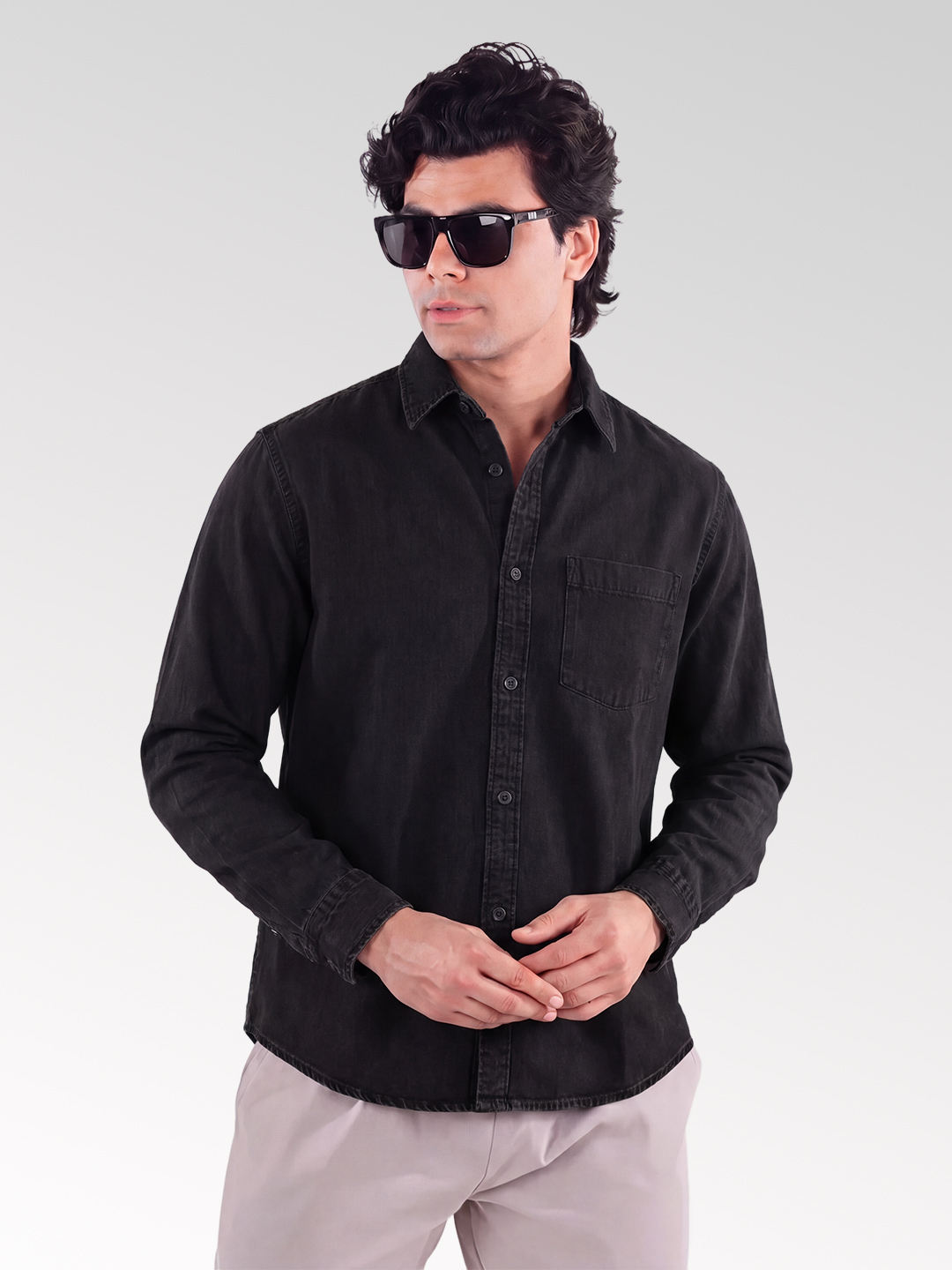 Men's Denim Shirt in washed look