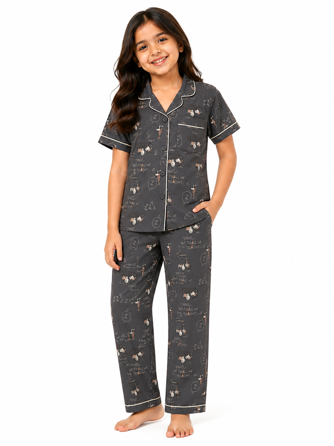 Girl's Night Suit with Shorts and Lower