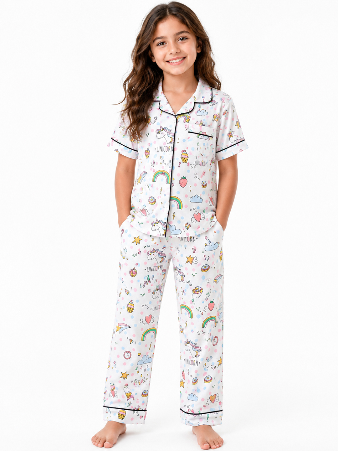Girl's Printed Night Suit with Pajama