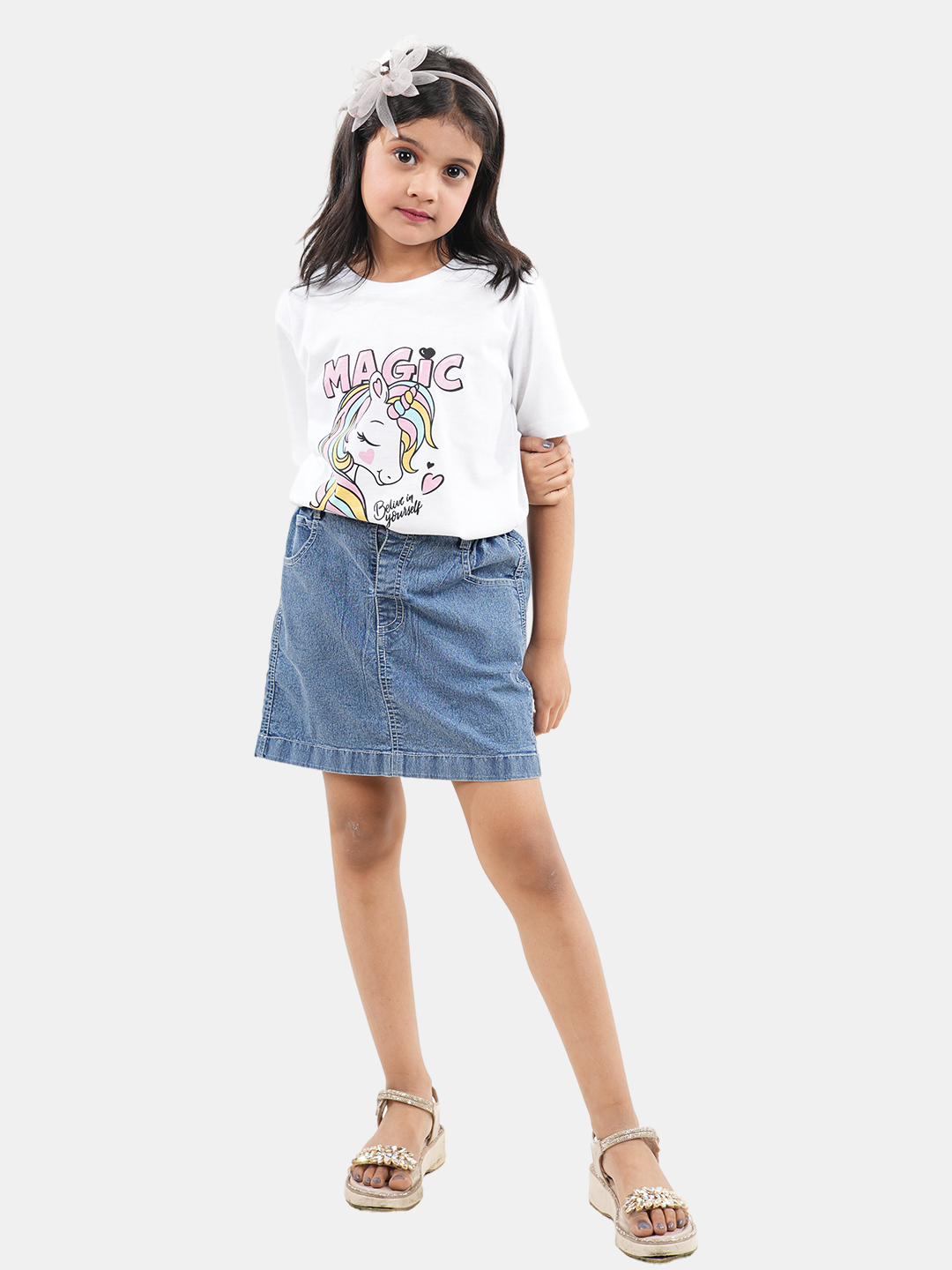 Girls chest print T-shirt